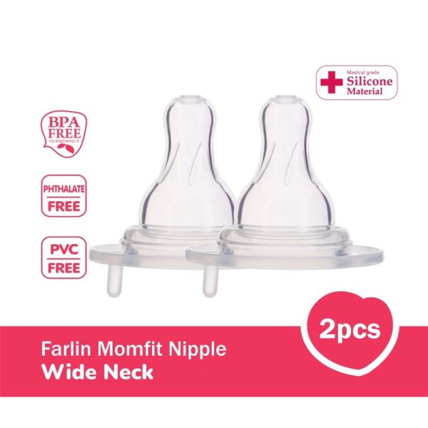 farlin-silky-nipple-wide-neck-dot-botol-susu-bay Farlin Silky Nipple Wide Neck - Dot Botol Susu Bayi Farlin MomFit Nipple Wide Neck