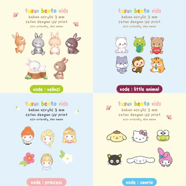 Food Picks Tusukan Bento Acrylic Disney Princess Marvel bento lunch box akrilik