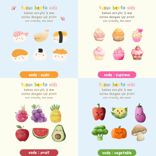 Food Picks Tusukan Bento Acrylic Disney Princess Marvel bento lunch box akrilik