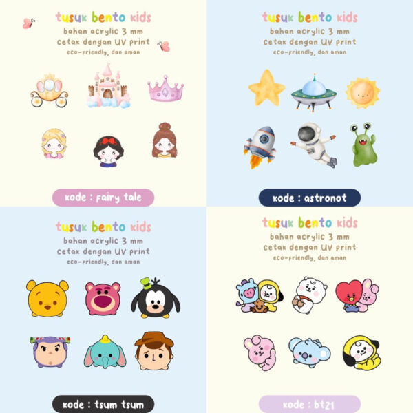 Food Picks Tusukan Bento Acrylic Disney Princess Marvel bento lunch box akrilik