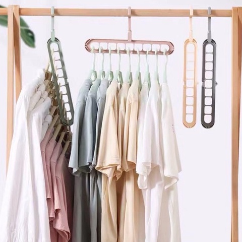 Gantungan Baju 9 Lubang Ditambah Lebih Tebal MagicHanger Hemat Tempat JY9H