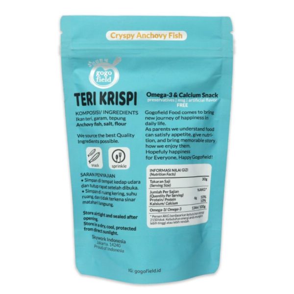 Gogo Field Teri krispi mpasi anak non MSG Teri crispy non MSG Teri Kremes Gogo field tempeh