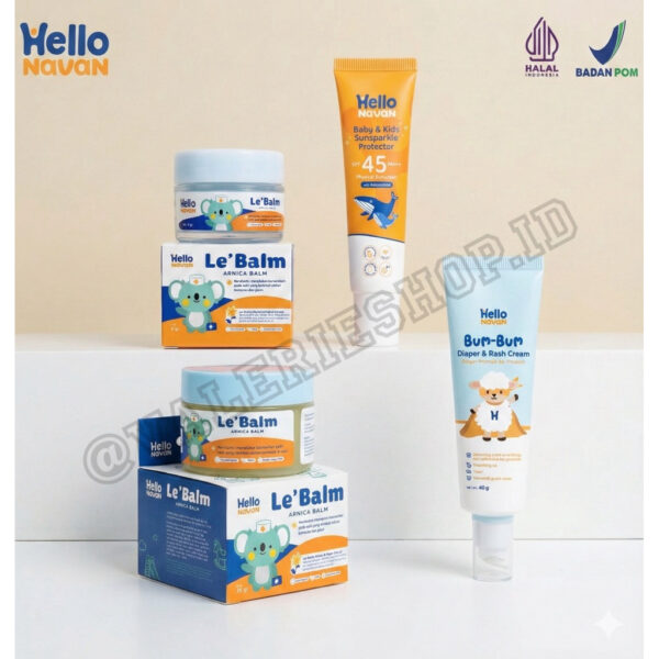 Hello Navan skincare anak diaper cream rash cream sunscreen arnica balm