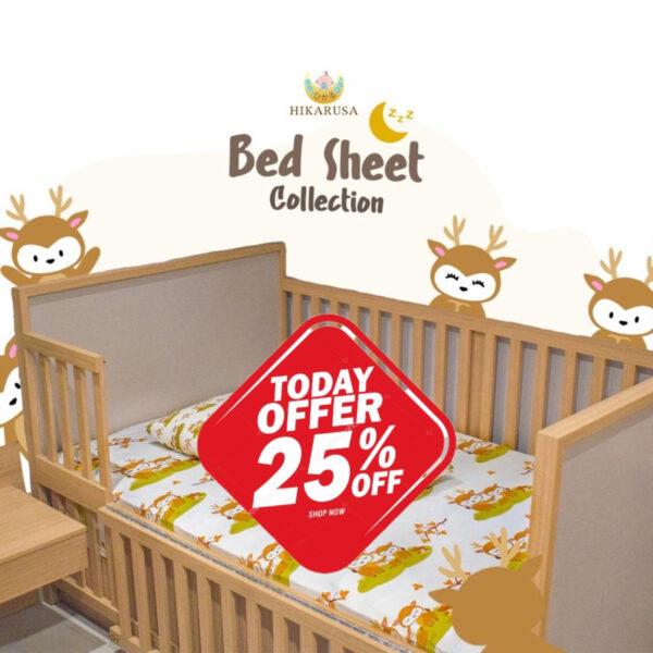 HIKARUSA BED SHEET HIKARU SPREI KASUR BAYI 90X200X30CM 120X200X30CM