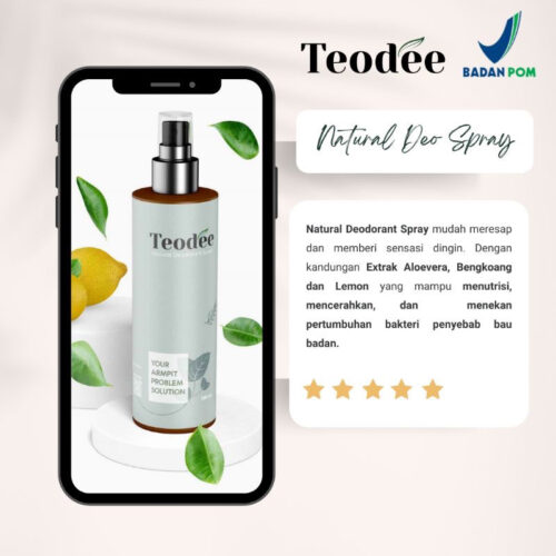 HOLEN DEO - TEODEE SPRAY 100ml - PEMUTIH. PENGHILANG BULU KETIAK & BAU BADAN teodeo