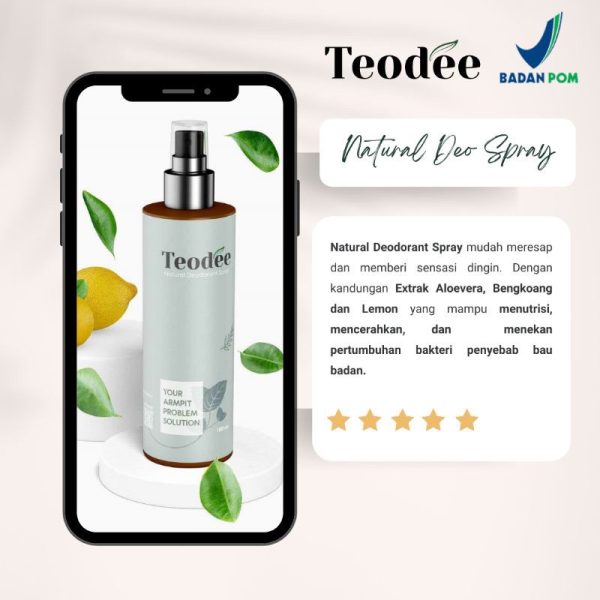 HOLEN DEO - TEODEE SPRAY 100ml - PEMUTIH. PENGHILANG BULU KETIAK & BAU BADAN teodeo