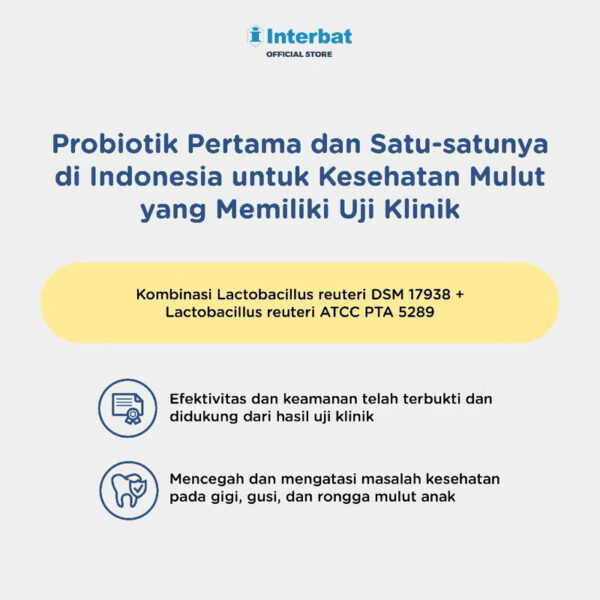 Interlac Pro-D Tablet Hisap Apple Tablet - Probiotik untuk Menjaga Kesehatan Gigi, Gusi & Rongga Mulut Anak hingga Dewasa