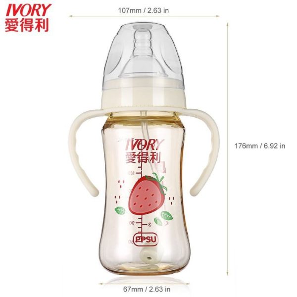 Ivory Botol PPSU 240ml botol susu anak botol susu bayi 2in1