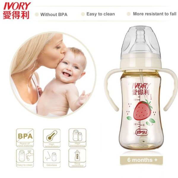 Ivory Botol PPSU 240ml botol susu anak botol susu bayi 2in1