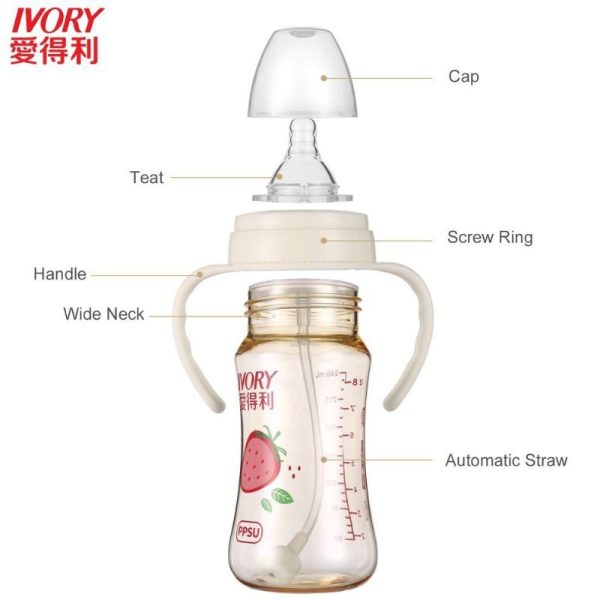 Ivory Botol PPSU 240ml botol susu anak botol susu bayi 2in1