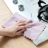 Kain Lap Pembersih Bahan Coral Fleece Tebal Anti Lengket Menyerap Air Cepat Kering Untuk Dapur