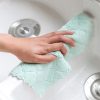 Kain Lap Pembersih Bahan Coral Fleece Tebal Anti Lengket Menyerap Air Cepat Kering Untuk Dapur