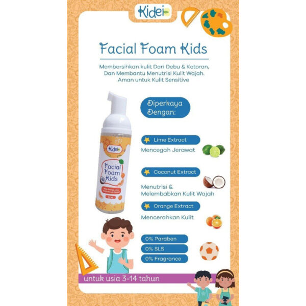Kidei Facial Foam 60ml Sabun Cuci muka anak Face wash