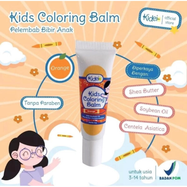 Kidei Kids Coloring Lip Balm - Pelembab Bibir Anak Lipbalm anak