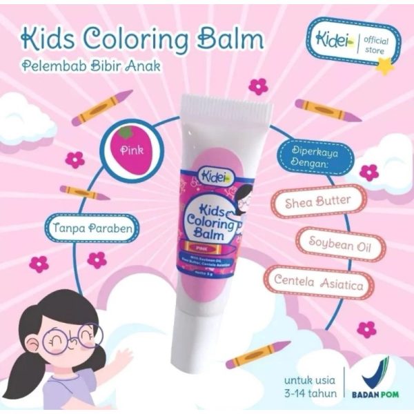 Kidei Kids Coloring Lip Balm - Pelembab Bibir Anak Lipbalm anak