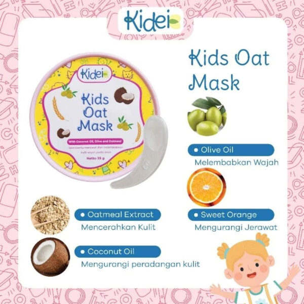 KIDEI Kids Oat Mask 35gr / Masker Wajah Anak Masker muka Anak face Mask