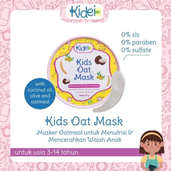 KIDEI Kids Oat Mask 35gr / Masker Wajah Anak Masker muka Anak face Mask