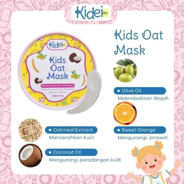 KIDEI Kids Oat Mask 35gr / Masker Wajah Anak Masker muka Anak face Mask