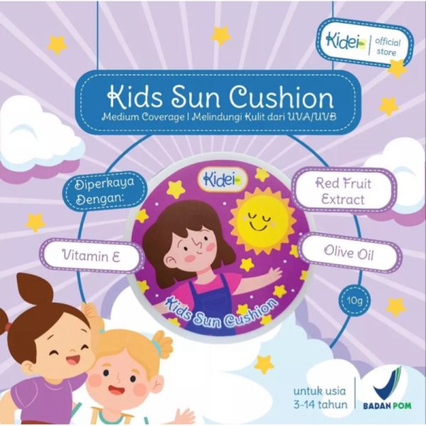 Kidei Kids Sun Cushion 10g - Cushion Foundation Bedak Anak Dengan UV Filter