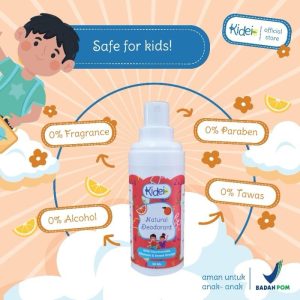 Kidei Natural Deodorant Kids / Deodoran Anak Spray Tanpa TAWAS, Alkohol & Pewangi teodeo