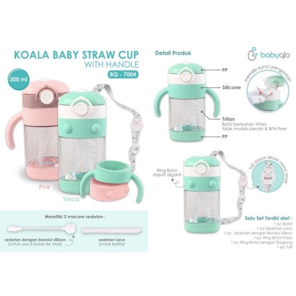 Koala Baby Straw Cup With Handle BQ 7004  b box tritan sippy cup babyqlo