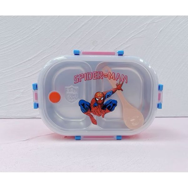 Kotak Makan Stainless Steel 2 Sekat Kuromi Melody Cinnamoroll Cars Spiderman | Lunch Box 2 Sekat Anti Bocor sanrio