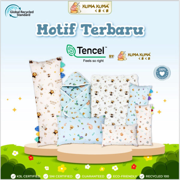 KUMA KUMA - Bantal Guling Tencel New Arrival Pattern (Ukuran | Bantal Guling Rillakkuma / Guling Bayi / Bantal Guling Anak Hikarusa