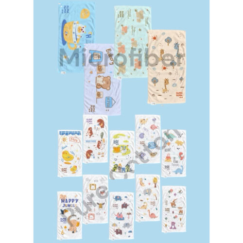 Kuma Kuma Micro dry Towel (140x70cm) Handuk Microfiber Pure Cotton Towel (100x50cm) Handuk Anak Karakter Lucu