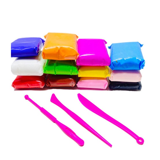Light Clay Doh Mainan Anak isi 12 pcs Edukasi Lilin Malam Slime