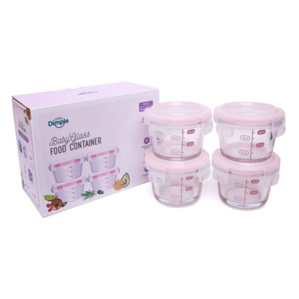 little-dimple-food-container-baby-glass-food-conta-1 little dimple food container baby glass food container round 130ml square 160mll