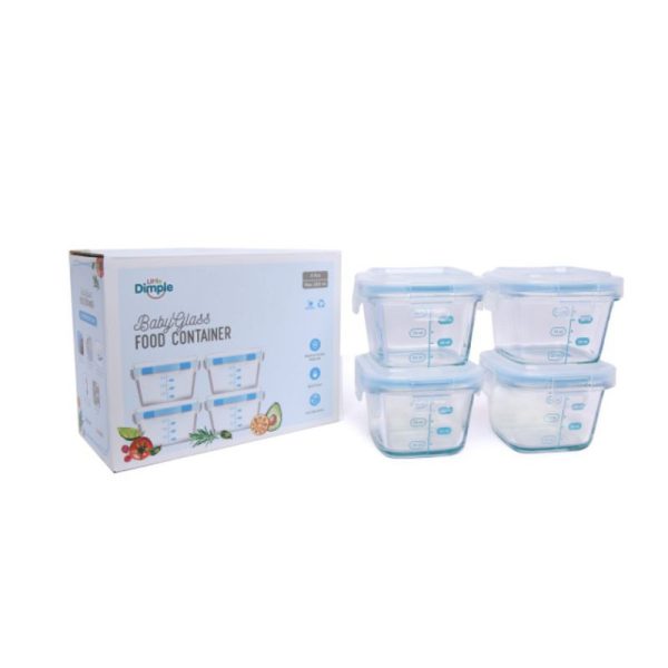 little-dimple-food-container-baby-glass-food-conta little dimple food container baby glass food container round 130ml square 160mll
