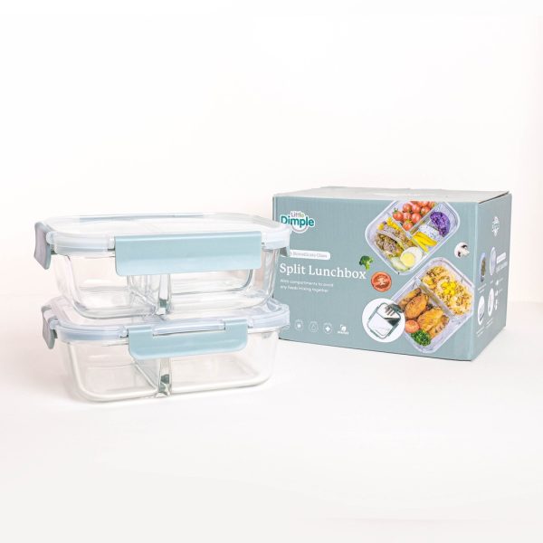 little-dimple-split-lunch-box-kotak-makan-sekat-ba-1 Little Dimple Split Lunch Box kotak makan sekat bahan kaca