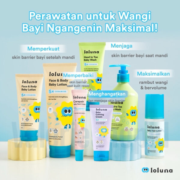 Loluna Head to toe Wash / body Lotion / Hair Lotion / Calming Cream / Cerapair Rash Cream