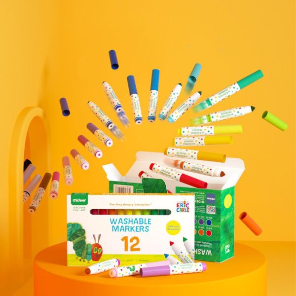 MARKER WASHABLE Mideer X Eric Carle Spidol anak 12 warna - Mainan mewarnai anak