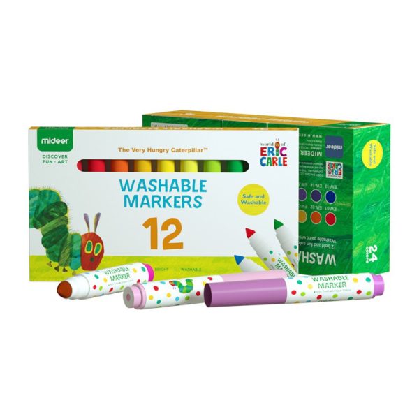MARKER WASHABLE Mideer X Eric Carle Spidol anak 12 warna - Mainan mewarnai anak
