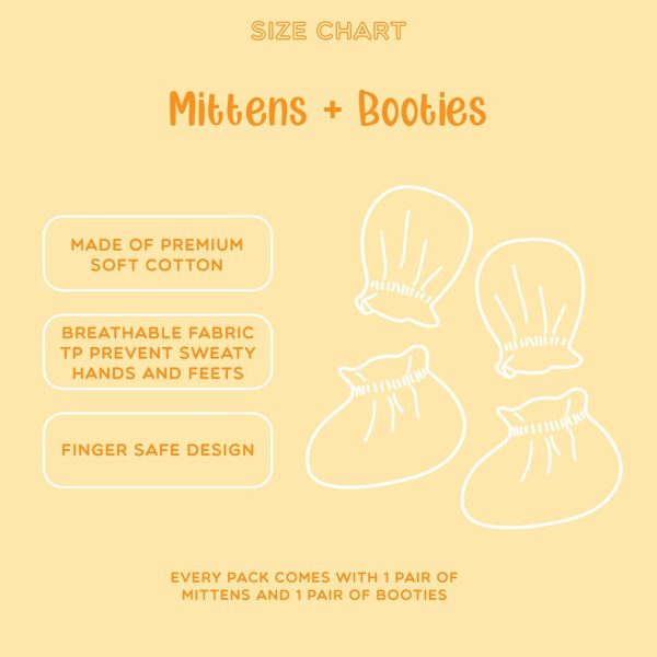 Miniboubou Booties Mittens - Motif mini bou bou kaos kaki bayi kaos tangan bayi