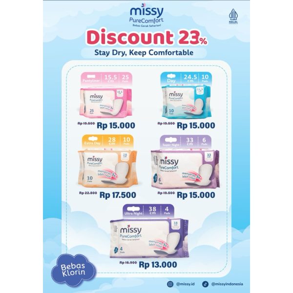 MISSY Pembalut Wanita Pads MISSY PANTYLINER MINI DAY NIGHT SUPER NIGHT