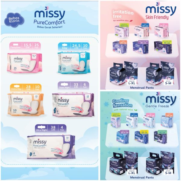 MISSY Pembalut Wanita Pads MISSY PANTYLINER MINI DAY NIGHT SUPER NIGHT