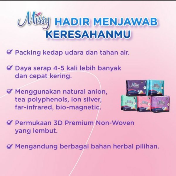 MISSY Pembalut Wanita Pads MISSY PANTYLINER MINI DAY NIGHT SUPER NIGHT