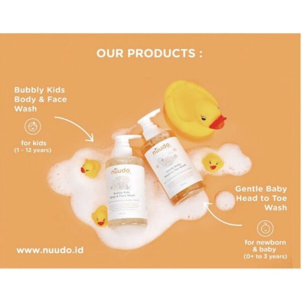 Nuudo Gentle Baby Head To Toe 250ml Nuudo Bubbly Kids Body & Face wash 250ml