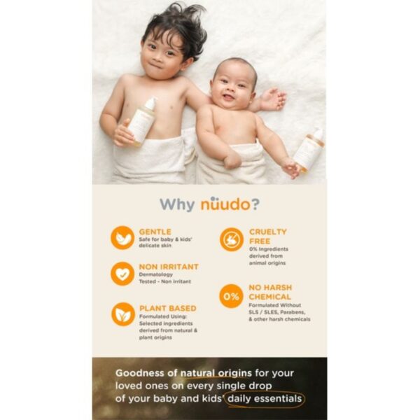 Nuudo Gentle Baby Head To Toe 250ml Nuudo Bubbly Kids Body & Face wash 250ml