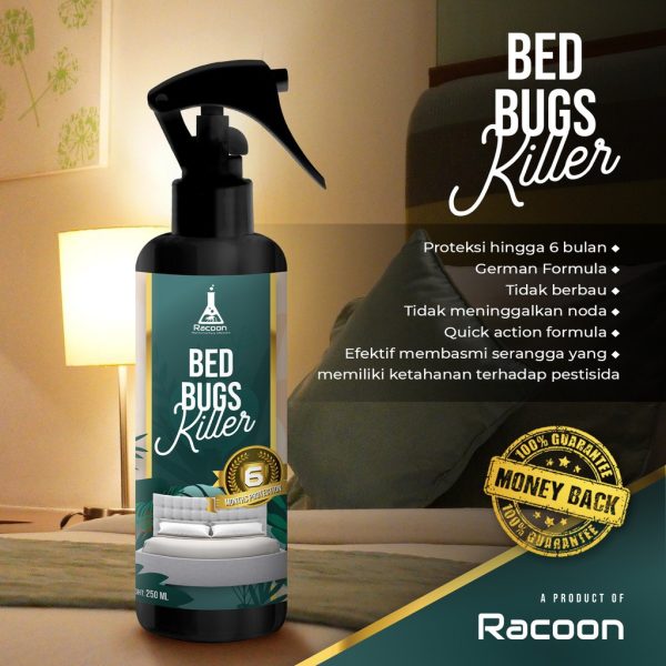 Obat Kutu Kasur Racoon Bed Bugs Killer / Tungau / Tahan 6 bulan 1x aplikasi kutu busuk
