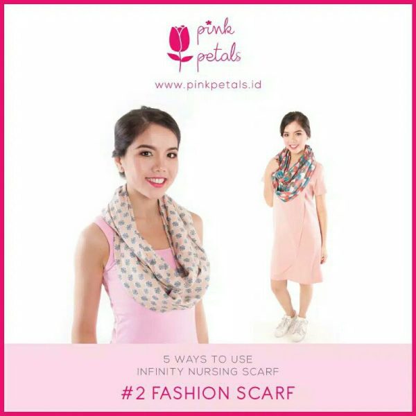 Pink Petals Infinity Nursing Cover Scarf - Bali Beach