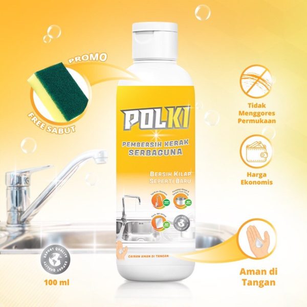 POLKI PEMBERSIH KERAK KACA PANCI STAINLESS STEEL FREE SPONS POLKI PEMBERSIH KULKAS 400GR