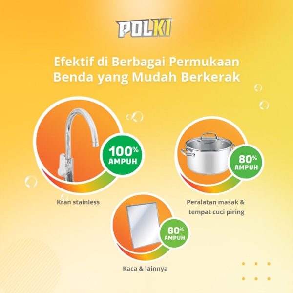 POLKI PEMBERSIH KERAK KACA PANCI STAINLESS STEEL FREE SPONS POLKI PEMBERSIH KULKAS 400GR
