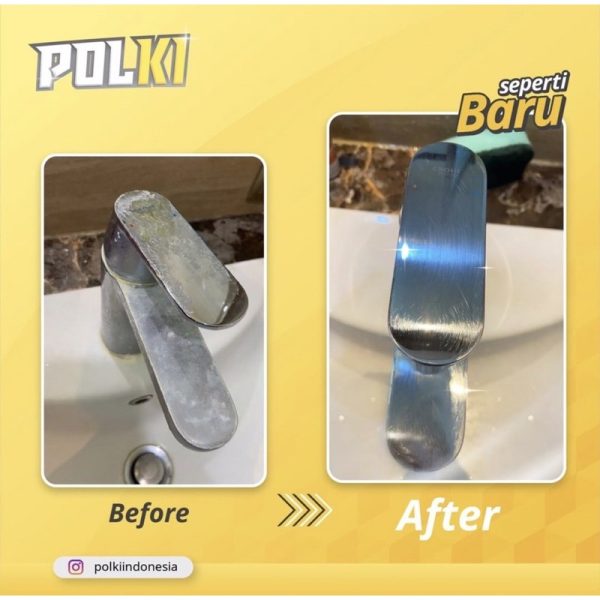 POLKI PEMBERSIH KERAK KACA PANCI STAINLESS STEEL FREE SPONS POLKI PEMBERSIH KULKAS 400GR