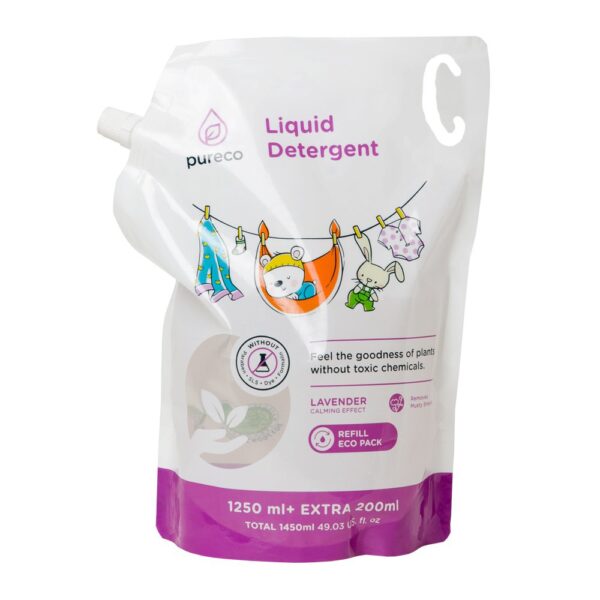 Pureco Liquid Detergent Softener Dishwash 1450ml 1.45L Pureco Pouch Sized -1450ml