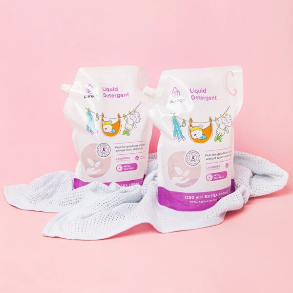 Pureco Liquid Detergent Softener Dishwash 1450ml 1.45L Pureco Pouch Sized -1450ml