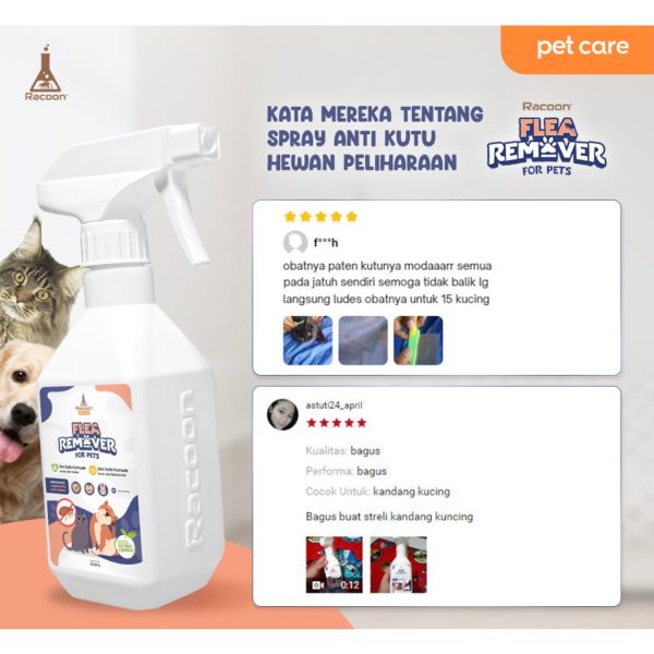 Racoon Anti Kutu Hewan Anjing & Kucing 100% Bahan Alami RACOON / Flea Remover