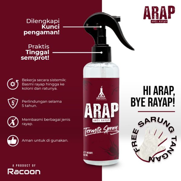 Racoon Obat Anti Rayap Spray ARAP / Racun Rayap Semprot Cair